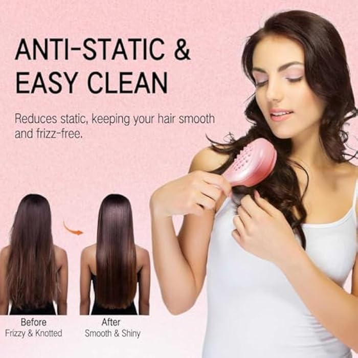 RACMOS Telescopic Self Cleaning Brush, One-Click Cleaning Comb and Brush, Massage Comb, Scalp Cleansing, Combs for Women, Men & Kids, Portable Telescopic Massage Comb for all type of Hairs (Mix - Image 3